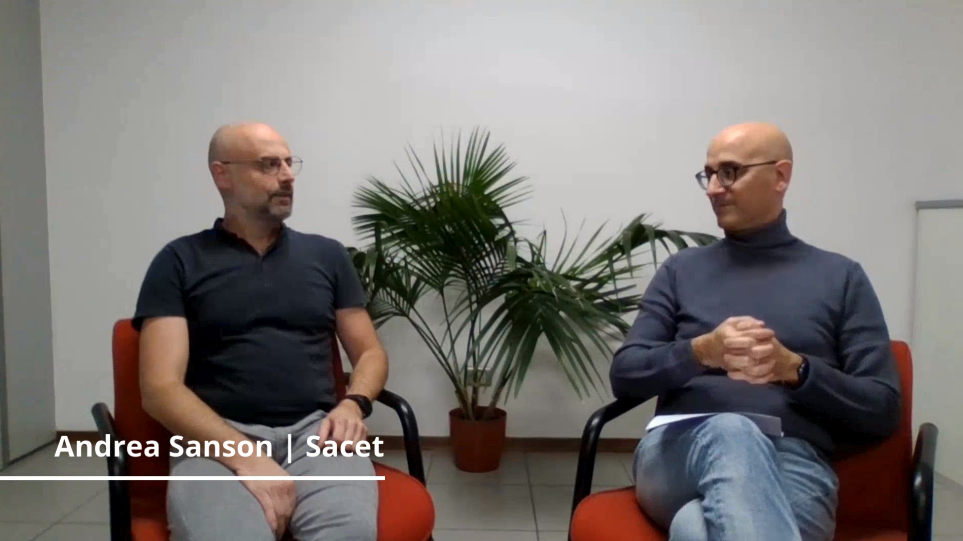 Marco Venturelli di Scp e Andrea Sanson durante l'intervista