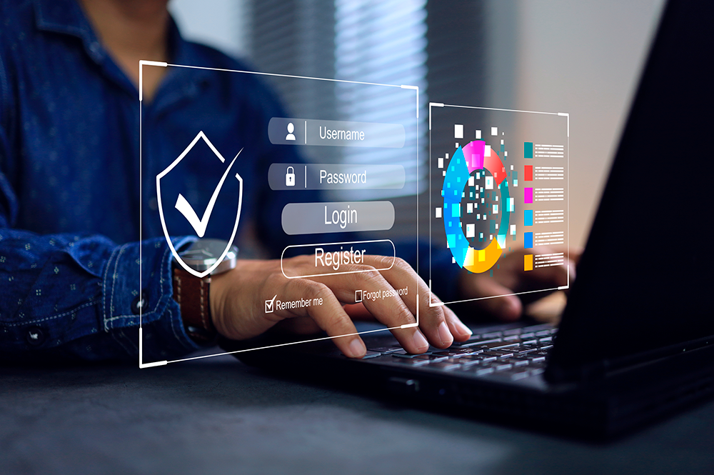 Computer con schermate di registrazione