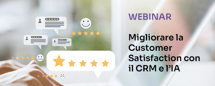 fumetti di messaggi con stelline e fine scritte e vicino il titolo del webinar