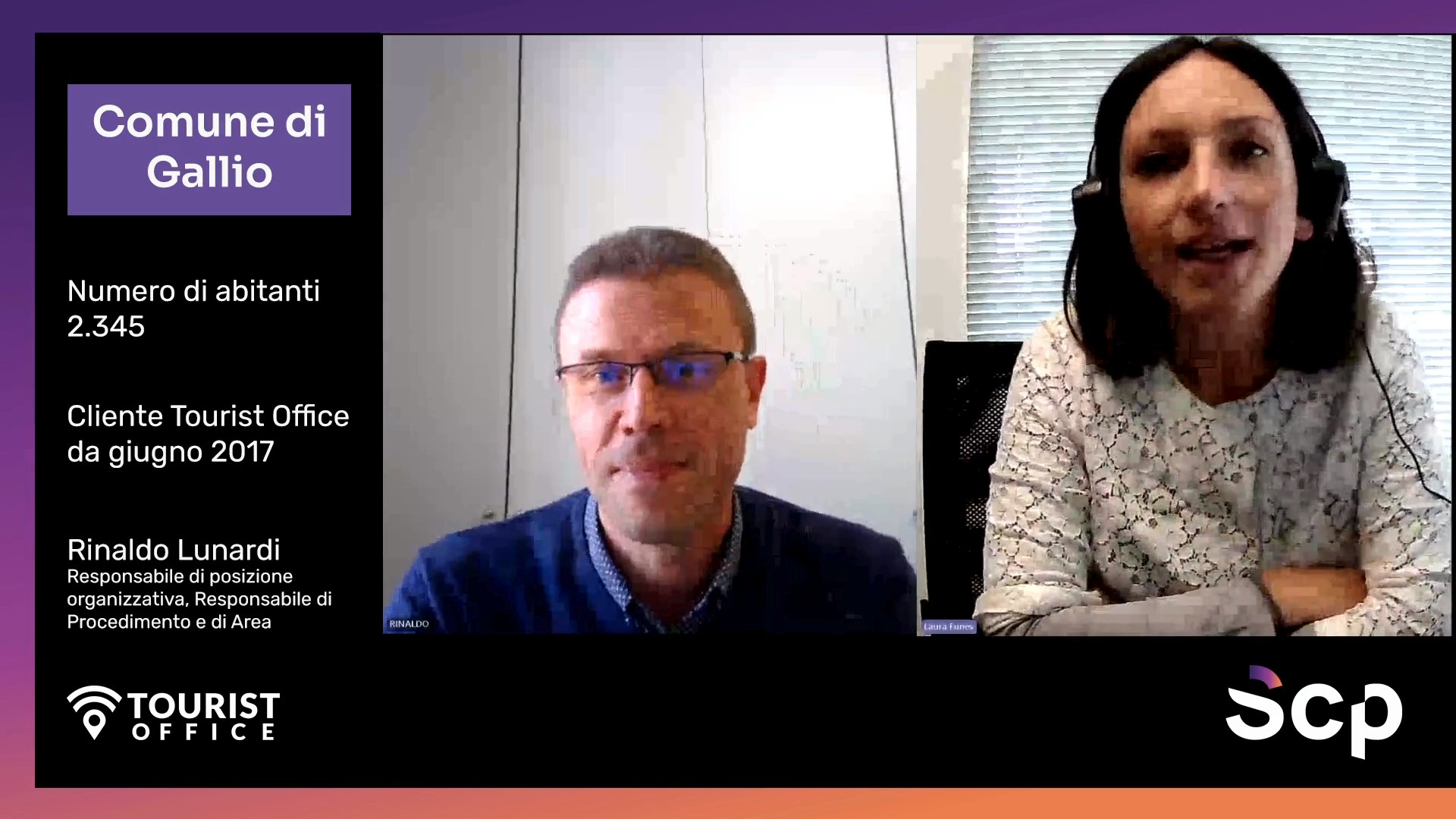 Laura Funes di Scp e Rinaldo Lunardi durante l'intervista