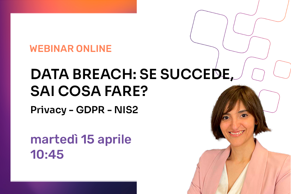 Immagine con titolo, data e orario del webinar e l'immagine della relartice Giulia Pisanelli