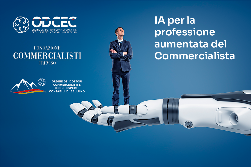 mano di robot che tiene sul palmo un uomo in giacca e cravatta