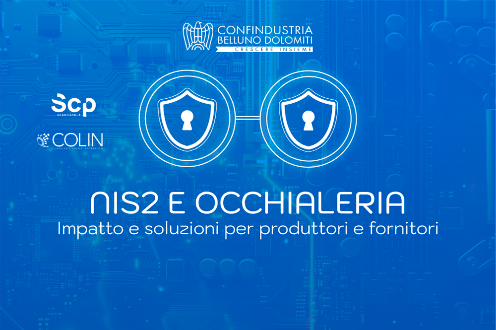 lenti dell'occhiale con due lucchetti, i loghi e titolo del convegno