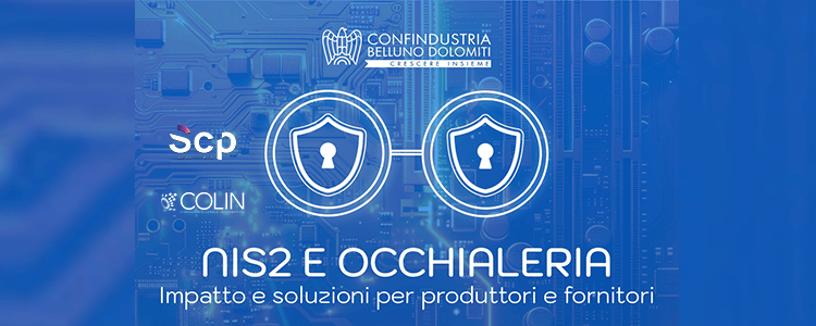 lenti dell'occhiale con due lucchetti, i loghi e titolo del convegno
